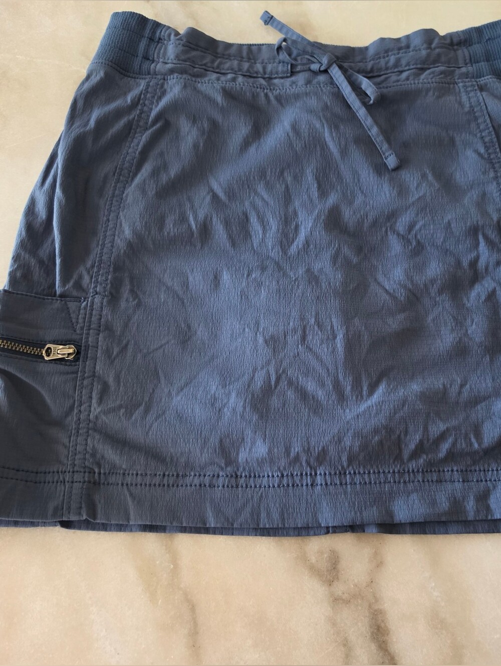 Athleta Navy Blue Skort with Zip Pocket
